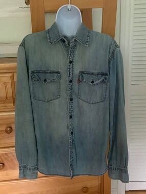 Men’s denim shirt, colour blue, size small